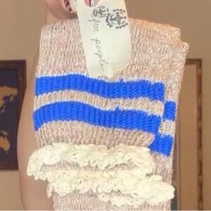 Free People Homecoming Knee-High Blue and Beige Cozy Socks NWT